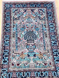 lot 92 image: Silk RugTextile
