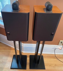 lot 91 image: Pair of B & W 805 Matrix Speakers with Stand