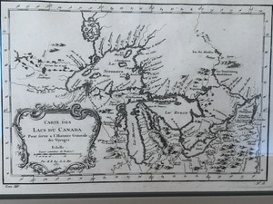 lot 129 image: Framed Canadian Lakes Map