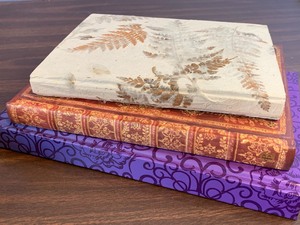 lot 215 image: DresserTrinket Box and Three Journals and Onyx Bowl