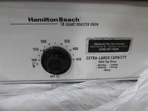 lot 20 image: Hamilton Beach 18 Quarts Roaster Oven