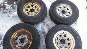 lot 74 image: (4) Power King Trailer Tires With 6 Bolt Rims