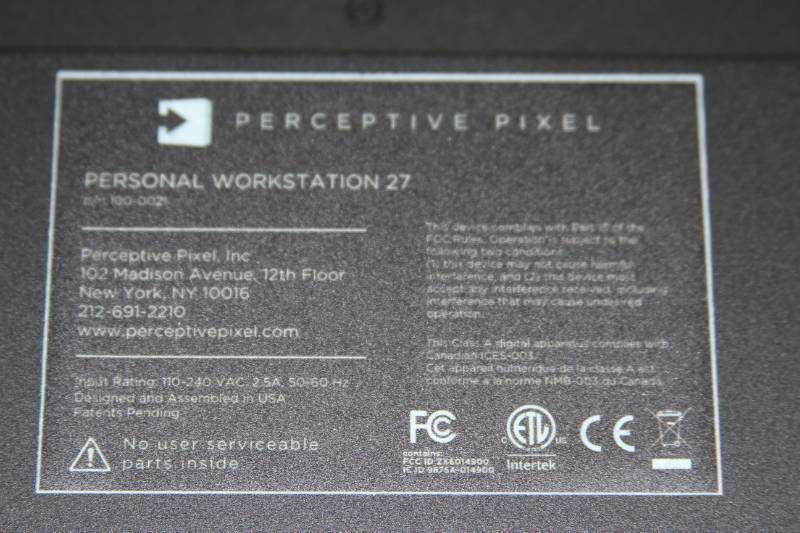 lot 23 image: Perceptive Pixel Professional 27 Multi-Touch Computer Display Monitor 2560x1440 High Resolution