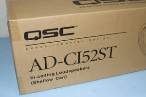 lot 55 image: New PAIR of QSC Acoustic Design Series Weather Resistant SHALLOW 2-Way Pro Audio Ceiling Speakers