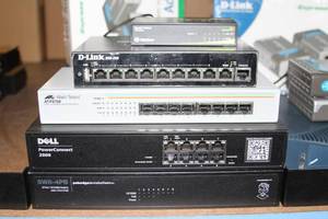 lot 66 image: Lot of Miscellaneous Computer Network LAN Switchers Routers & PoE Equipment