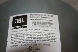 lot 38 image: JBL Pro Audio Speaker System with Control 19CST Subwoofer  Bass & Six Control 24CT 2-Way Ceiling Speakers