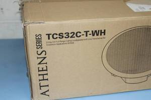 lot 127 image: New Pair of Turbosound TCS32C-T-WH 2-Way Full Range 3.5 Pro Audio Ceiling Loudspeakers  Speakers with Line Transformers