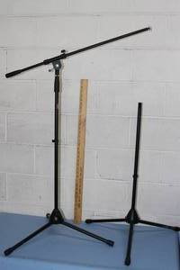 lot 149 image: Lot of 2 - OSP Essentials Sound Boom Tripod Microphone Stand & Audio Mic Stand