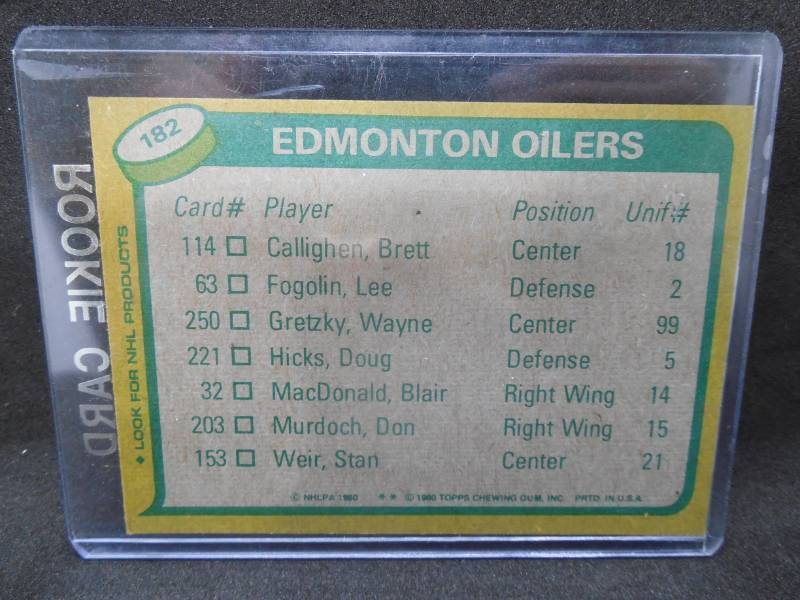 lot 240 image: 1980-81 Topps #182 Wayne Gretzky TLOilers Scoring Leaders