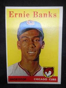 lot 30 image: 1958 Topps Ernie Banks #310 Very Good Condition Chicago Cubs