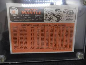 lot 51 image: 1966 Topps Mickey Mantle #50 New York Yankees LK