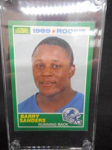 lot 56 image: 1989 Score Barry Sanders Rookie Card #257 Near Mint LK
