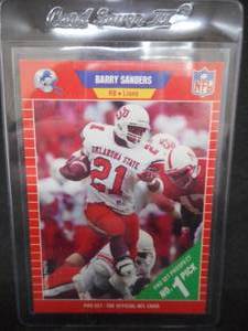 lot 67 image: 1989 Pro Set Barry Sanders Rookie Card #494 Near Mint