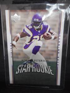 lot 68 image: 2007 Upper Deck Adrian Peterson Rookie Card #279 MINT