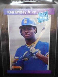 lot 76 image: 1989 Donruss Ken Griffey Jr. Rookie Card #33 Near Mint LK