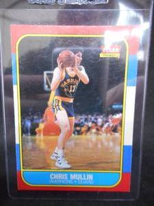 lot 77 image: 1986 Fleer Chris Mullin Rookie Card #77 Excellent Condition