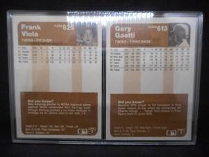 lot 93 image: 1983 Fleer Frank Viola & Gary Gaetti Rookie Cards