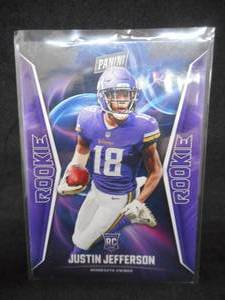 lot 101 image: 2020 Panini NFL Player Of The Day Justin Jefferson Rookie Card #63