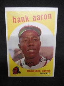 lot 110 image: 1959 Topps Hank Aaron #380 Very Good Condition LK
