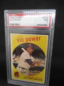 lot 115 image: PSA 7 Near Mint 1959 Topps Vic Power #229 Cleveland Indians