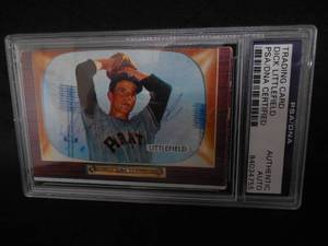 lot 117 image: PSADNA Authentic Autograph 1955 Bowman Dick Littlefield LK