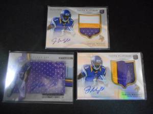 lot 147 image: (3) 2012 Jarius Wright Autograph Jersey Rookie Cards LK
