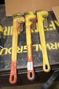 lot 119 image: 3 Ridgid 24 Pipe Wrenches