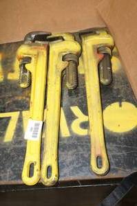 lot 120 image: 3 Ridgid 18 Pipe Wrenches