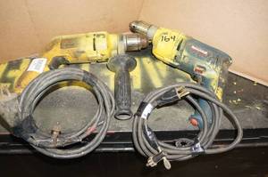 lot 112 image: 2 12 Corded Drills - DeWalt, Bosch