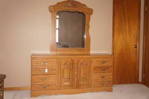 Wood Dresser with Mirror
