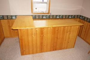 Custom Built L Shaped Wood Bar
