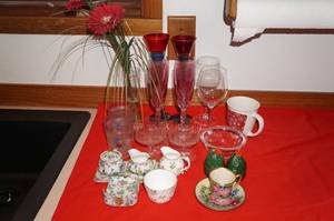 Wine Glasses, Flutes, China Tea Cups