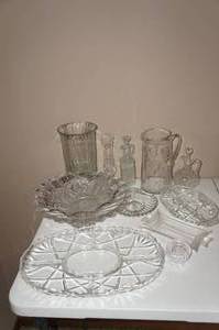 Cut Glass Serving Pieces and Pitchers
