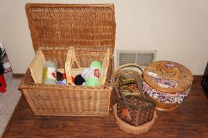Baskets, Assorted Yarn