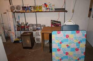 Folding Table, Dehumidifier, Chairs, Desk, Fan, Paint