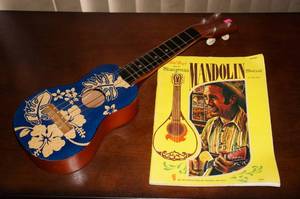 Painted Ukulele with Mandolin Book