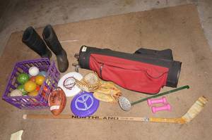Golf Bag, Weights, Baseball Gloves, Waders