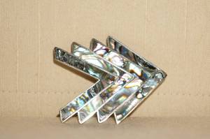 Mexican Artisan Silver Tone Chevron Pin with Inlays
