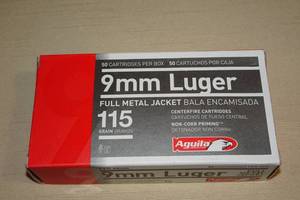 lot 7 image: 50 Aguila 9mm Luger 115 Gr FMJ Ammo