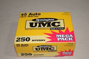 lot 18 image: 250 Remington UMC .45 Auto 230 Gr MC Ammo