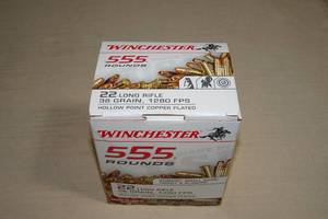 lot 57 image: 555 Winchester .22 LR 36 Gr HP Ammo