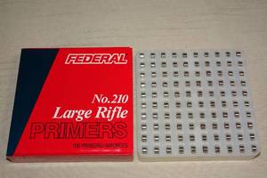 lot 74 image: 100 Federal 210 Large Rifle Primers