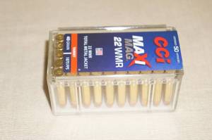 lot 25 image: 50 CCI Maxi Mag .22 WMR 40 Gr Ammo