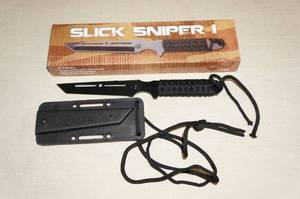 lot 40 image: New Slick Sniper Fixed Blade Knife with Sheath