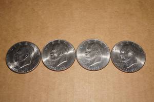 lot 9 image: 4 Eisenhower Dollars
