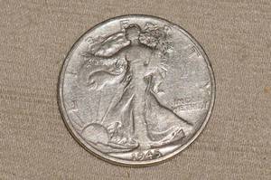 lot 5 image: 1945-S Walking Liberty Silver Half Dollar
