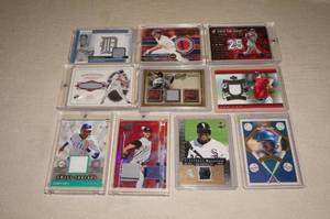 lot 81 image: Baseball Jersey Insert Cards - Sosa, Thomas, Johnson, Boggs, Thome