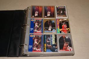 lot 97 image: Binder of Basketball Cards - Some Jordans