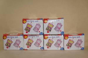 lot 109 image: 6 NEW Tin Tea Sets