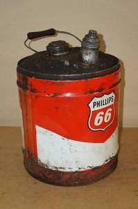 lot 141 image: Vintage Phillips 66 Can - Wood Handle